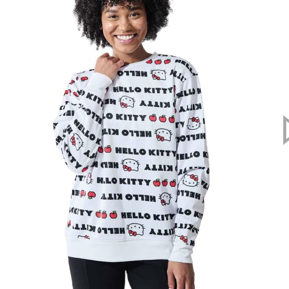 Hello Kitty  White  Crew Neck Sweatshirt Sz.XL NWT Sanrio
